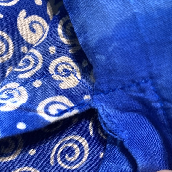 Bali Emerald Blue Batik Multi Media Button Front Tunic Size S - Picture 9 of 9